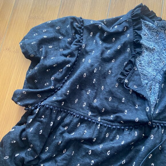 Black Patterned Women's Top - Picture 2 of 5